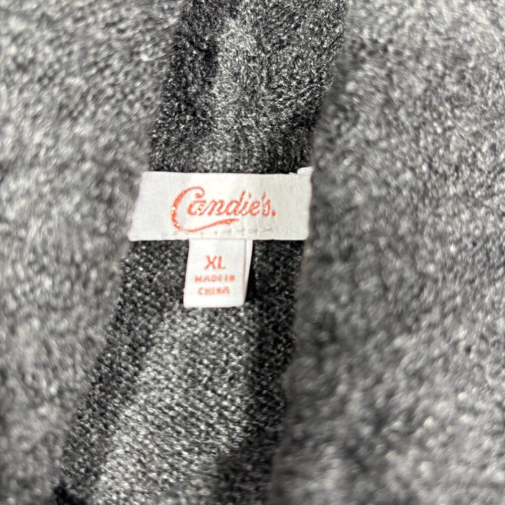 NEW Candies Junior's XL Sweater Dress Long Tunic Cowl Gray Skiing Winter NWT - Picture 2 of 16